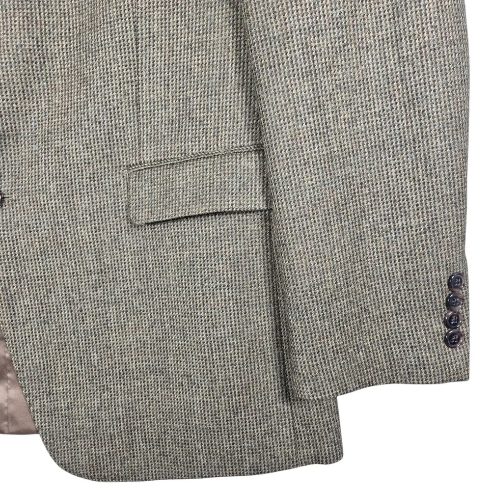 Lauren Ralph Lauren Mens 44L Brown Houndstooth Check Wool Blazer Sport Coat